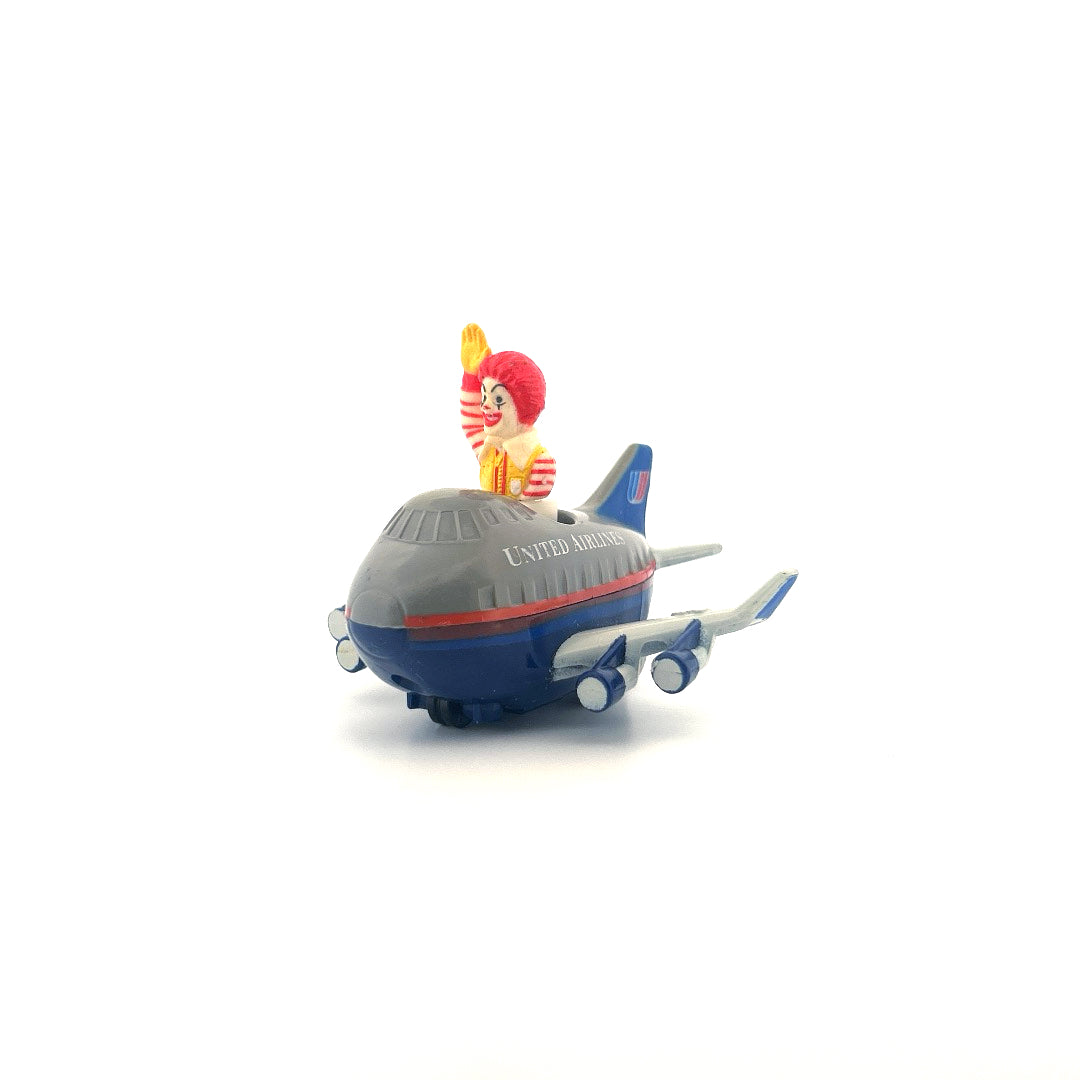 McDonald’s Friendly Skies United Airlines Pilot Ronald McDonald Grey Plane