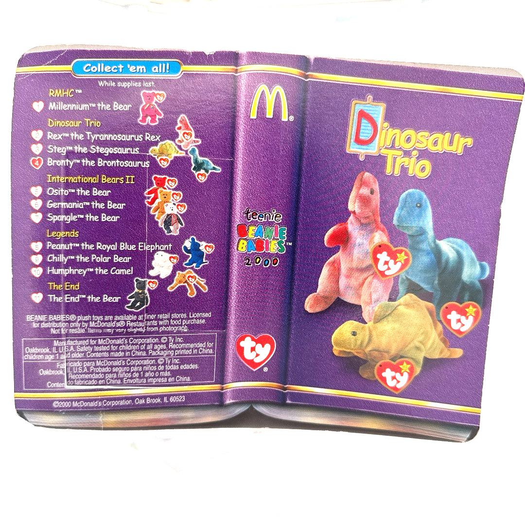 Ty Teenie Beenie Babies Dinosaur Trio Bronty the Brontosaurus