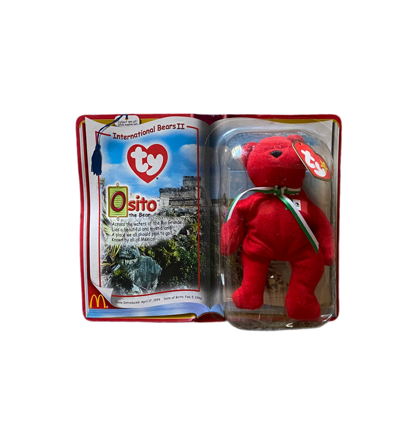 Ty Teenie Beanie Babies International Bears II Ostio from Mexico