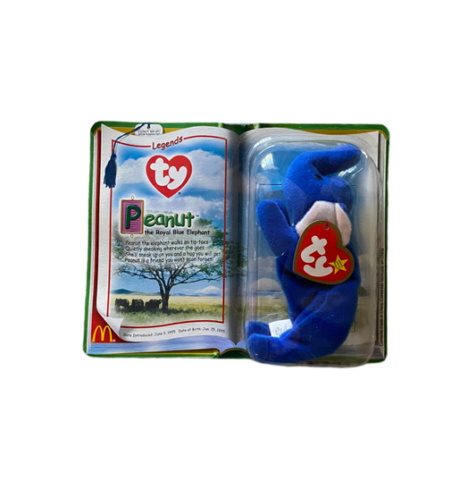 Ty Teenie Beanie Babies Legends Peanut the Royal Blue Elephant