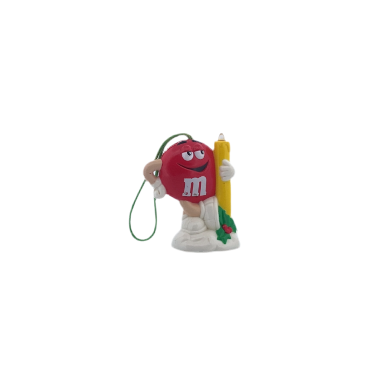 M&M Christmas Ornament Red M&M with Candlestick