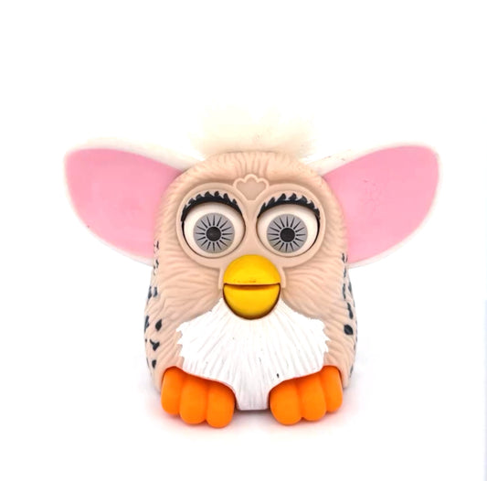 Furby Black Spotted Beige with Beige Hair Pre-Loved