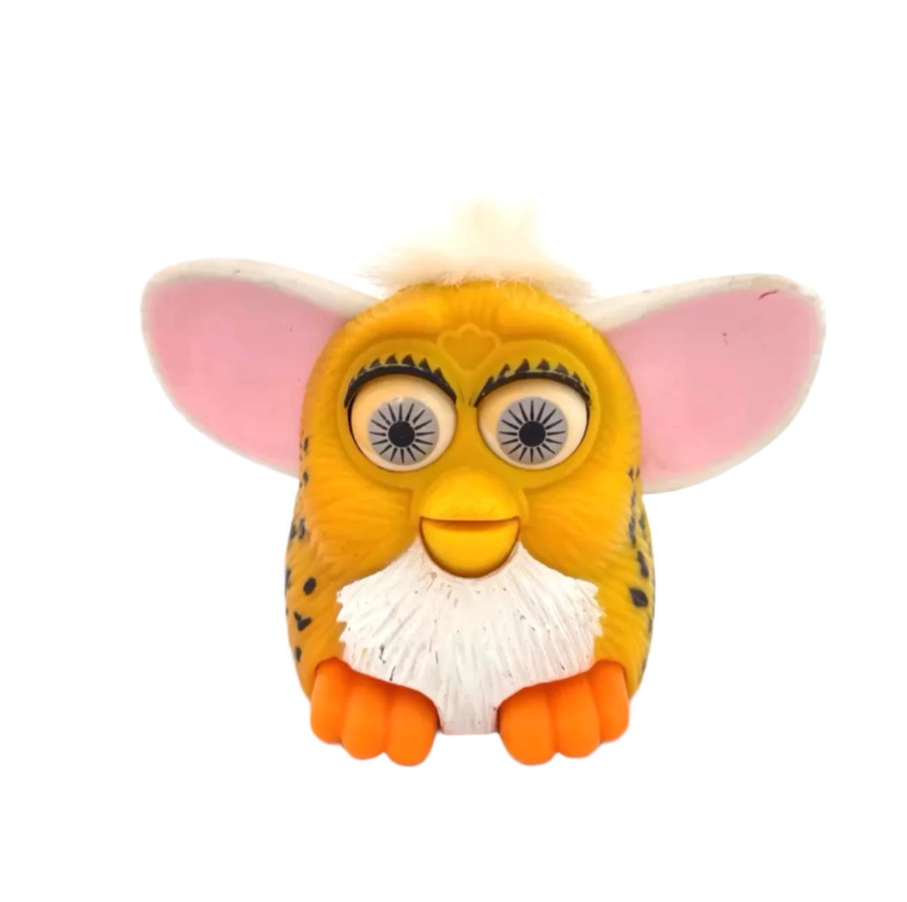 Furby Spotted Yellow with White Hair Pre-Loved