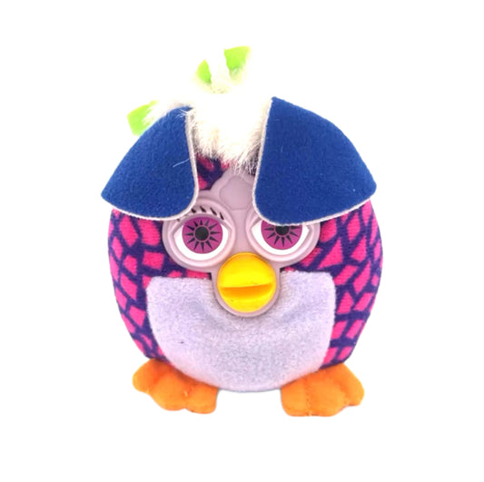 Furby Pink Spotted Blue with White Hair Plush Pre-Loved