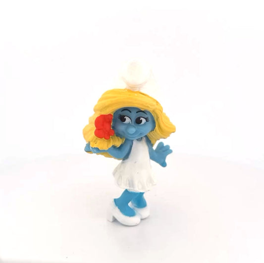 The Smurfs Smurfette Smurf with Flower