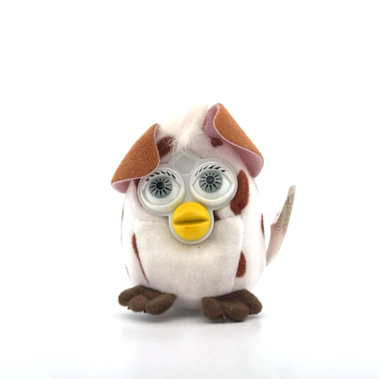 Furby White with Brown Spots Plush Keychain Sealed