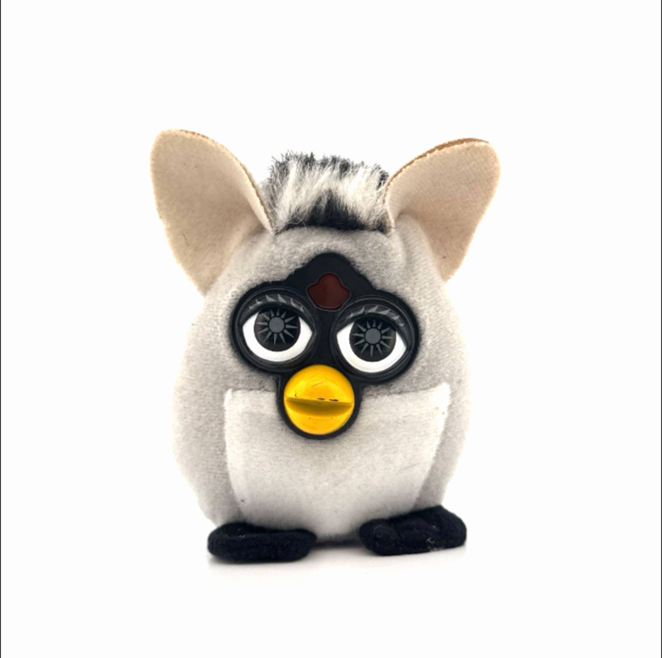 Furby Gray and Black Plush Keychain