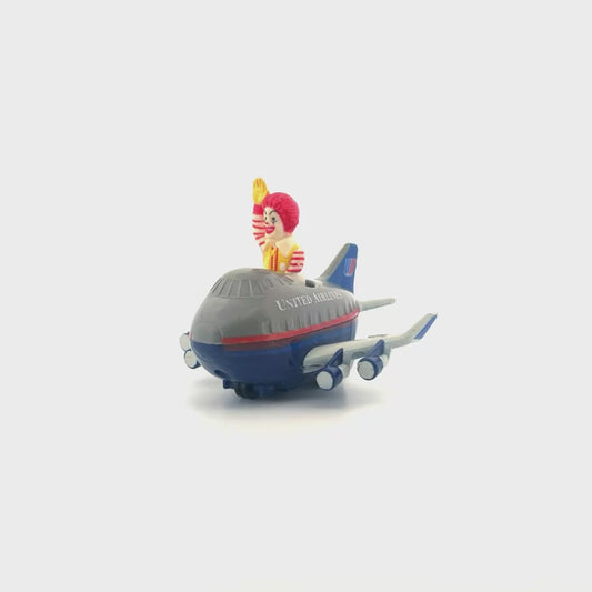 McDonald’s Friendly Skies United Airlines Pilot Ronald McDonald Grey Plane