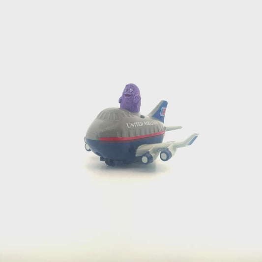 McDonald’s Friendly Skies United Airlines Pilot Grimace Grey Plane